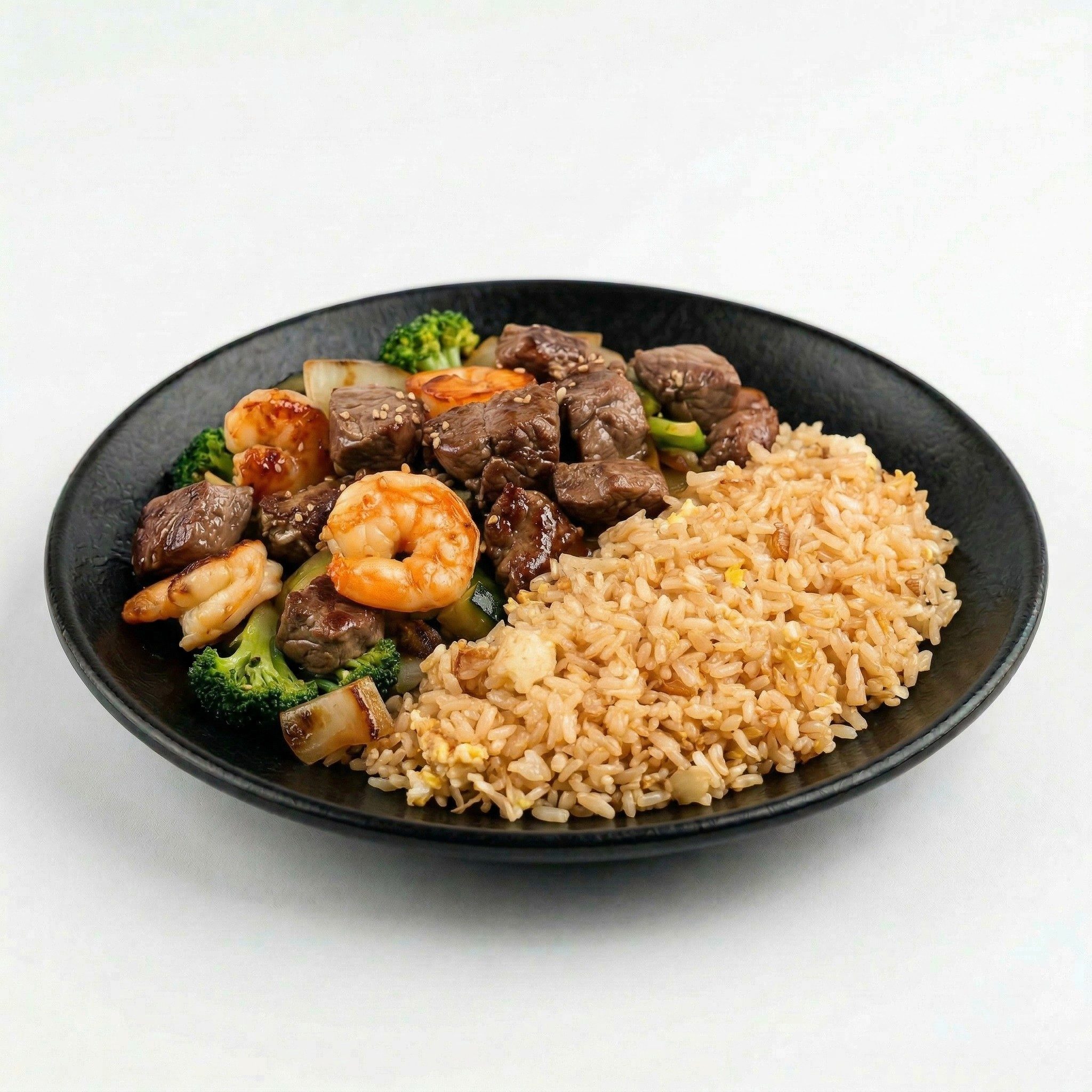 Hibachi Beef & Shrimp.